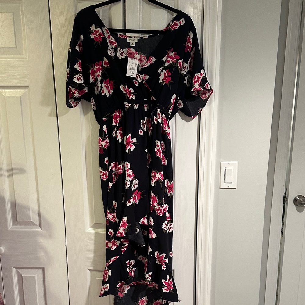 J Crew Factory Floral blue and Pink Women's Dress high low